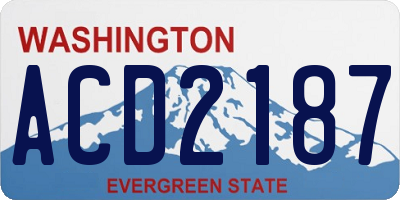 WA license plate ACD2187