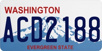 WA license plate ACD2188
