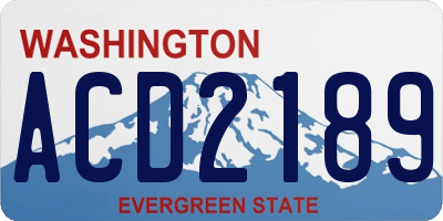 WA license plate ACD2189