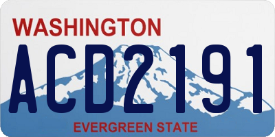 WA license plate ACD2191