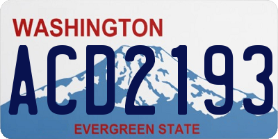 WA license plate ACD2193