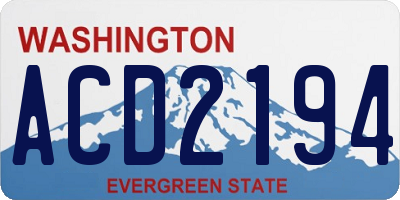 WA license plate ACD2194