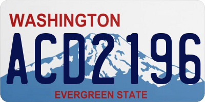WA license plate ACD2196