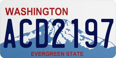WA license plate ACD2197