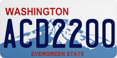 WA license plate ACD2200