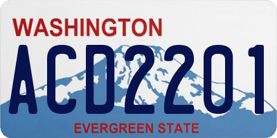 WA license plate ACD2201