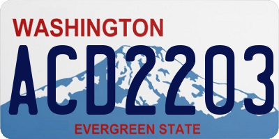 WA license plate ACD2203