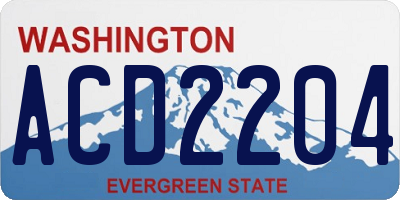 WA license plate ACD2204