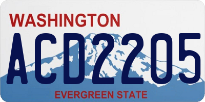 WA license plate ACD2205