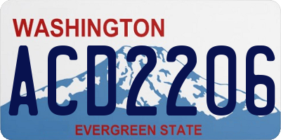 WA license plate ACD2206