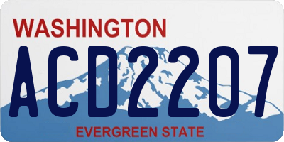 WA license plate ACD2207