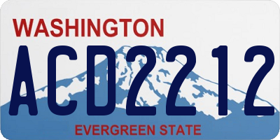 WA license plate ACD2212