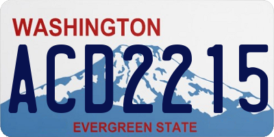 WA license plate ACD2215