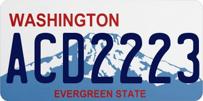 WA license plate ACD2223