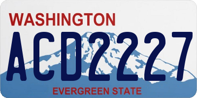 WA license plate ACD2227