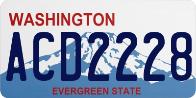 WA license plate ACD2228