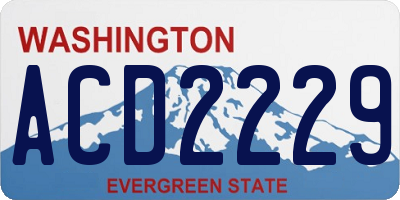 WA license plate ACD2229