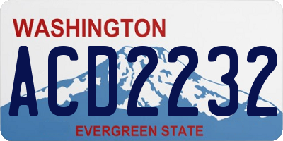 WA license plate ACD2232