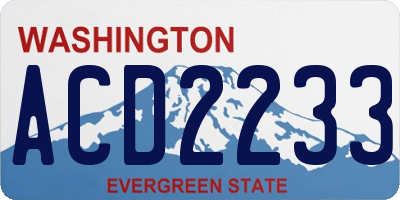 WA license plate ACD2233