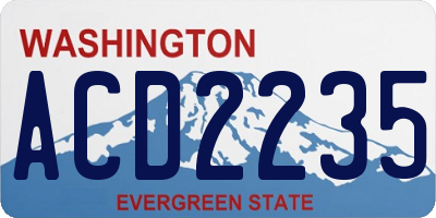 WA license plate ACD2235