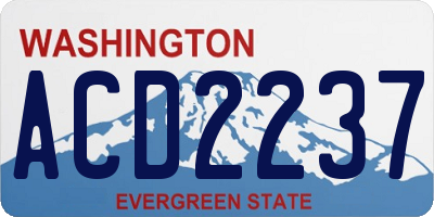 WA license plate ACD2237