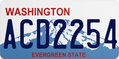 WA license plate ACD2254