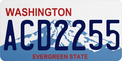 WA license plate ACD2255