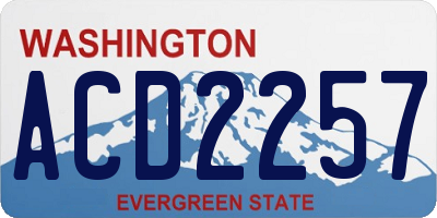 WA license plate ACD2257