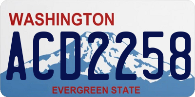 WA license plate ACD2258