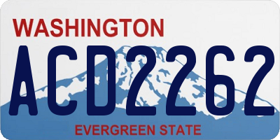 WA license plate ACD2262