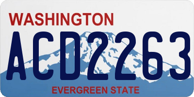 WA license plate ACD2263