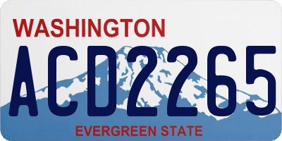 WA license plate ACD2265
