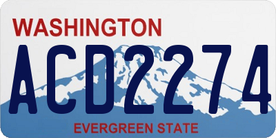WA license plate ACD2274