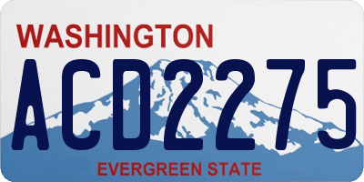 WA license plate ACD2275