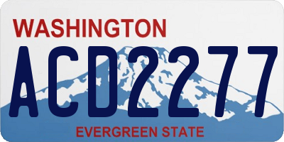 WA license plate ACD2277