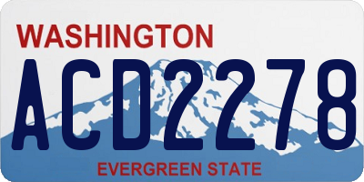 WA license plate ACD2278