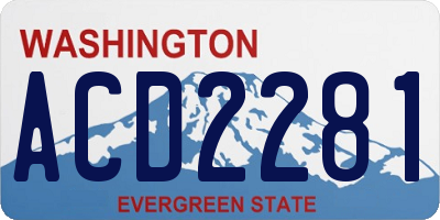 WA license plate ACD2281