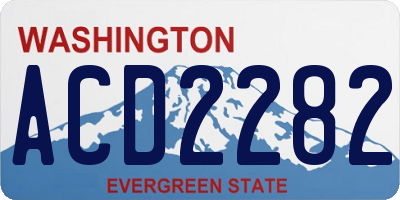 WA license plate ACD2282
