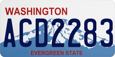 WA license plate ACD2283