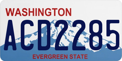 WA license plate ACD2285