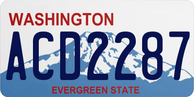 WA license plate ACD2287