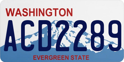 WA license plate ACD2289