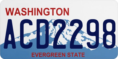 WA license plate ACD2298