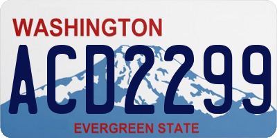WA license plate ACD2299