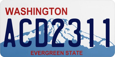 WA license plate ACD2311