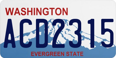 WA license plate ACD2315