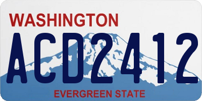 WA license plate ACD2412