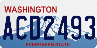 WA license plate ACD2493