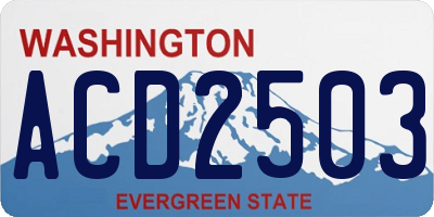 WA license plate ACD2503