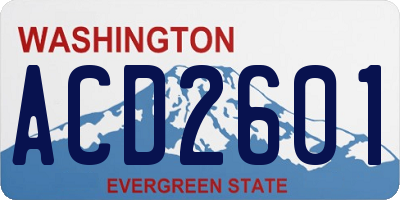 WA license plate ACD2601